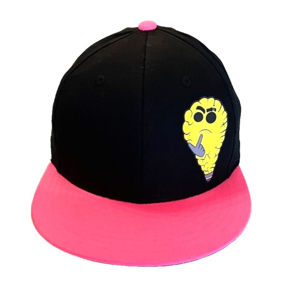 KB Ethos Snapbackโ Trucker Cap; Lightbulb Design; Black/Pink; Adjustable